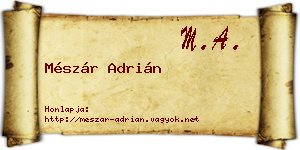 Mészár Adrián névjegykártya